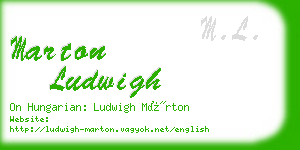 marton ludwigh business card
